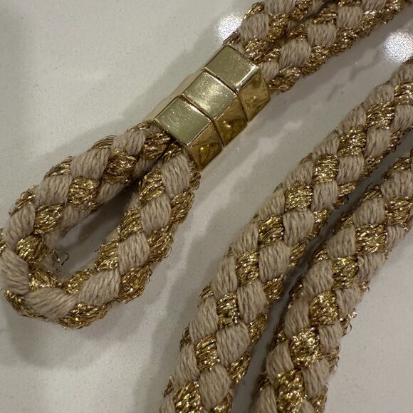 MAJE/BRAIDED ROPE TASSEL BELT/GOLD/OS - Picture 4 of 5
